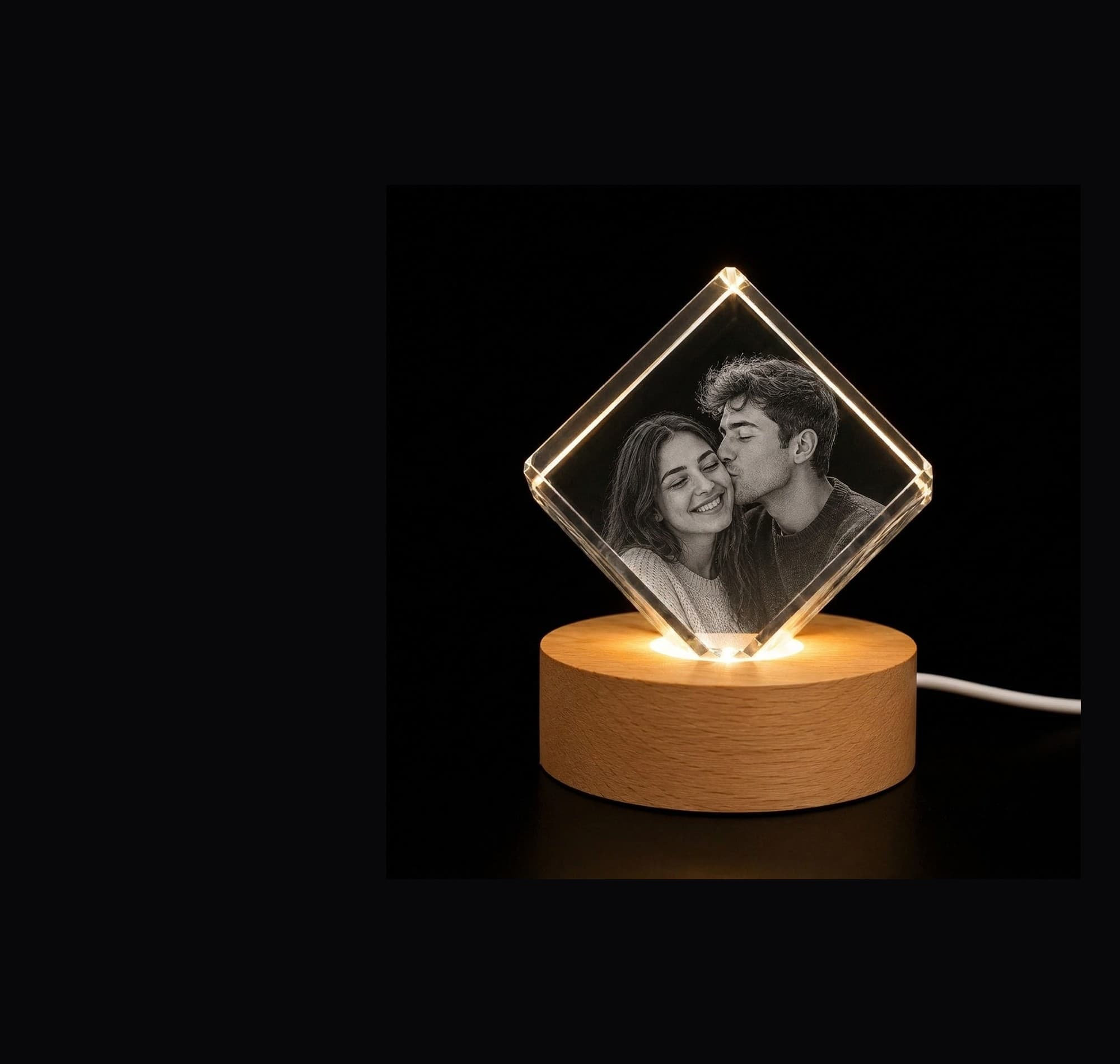 ZCrystal 3D engraved photo crystal held in the light