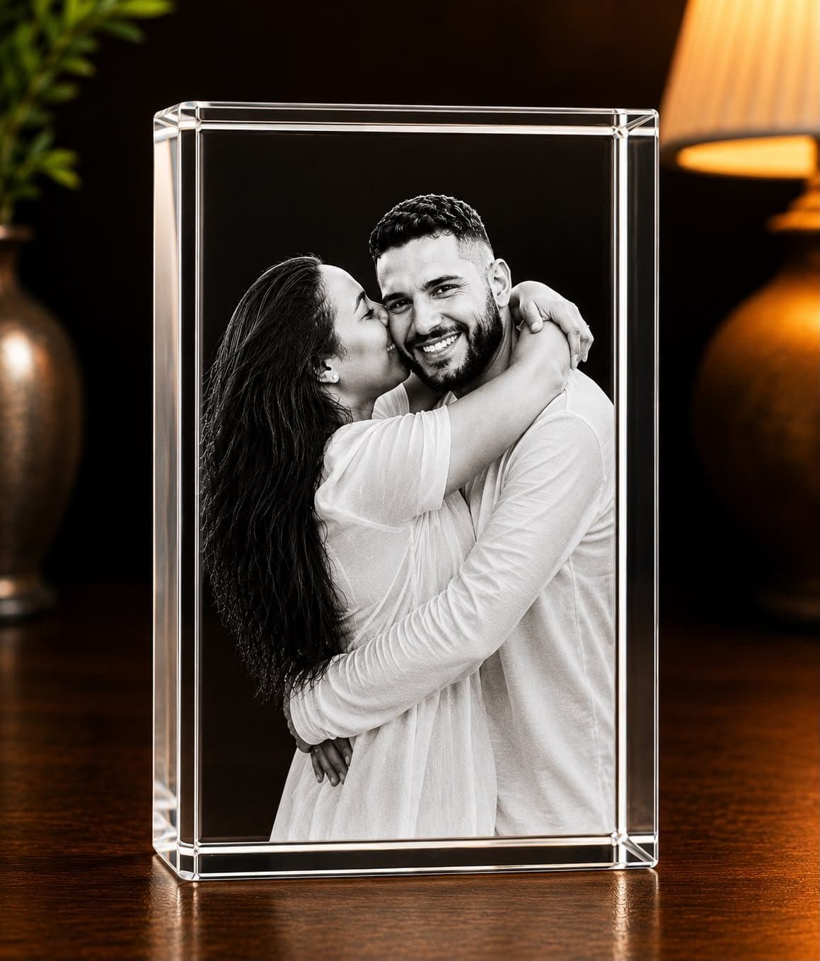 Cristal photo gravé en 3D, forme rectangle, ZCrystal